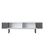 Hanah Home Soporte TV Blanco y Negro 180cm Melamina y Metal 180x30x48cm